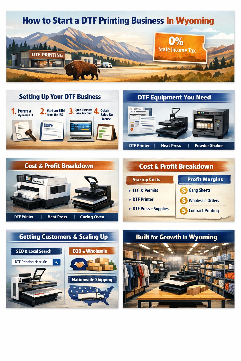 How to Start a DTF Printing Business in Wyoming